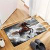 Running Black Horse Print Doormat, Animal Themed Non‑Slip Floor Mat for Entrance Hallway Home Decor
