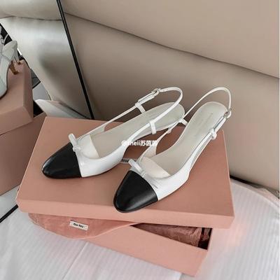 Shoes In Stock Pointed Bow Shallow Mouth Bag Head Sandals High Heels Women