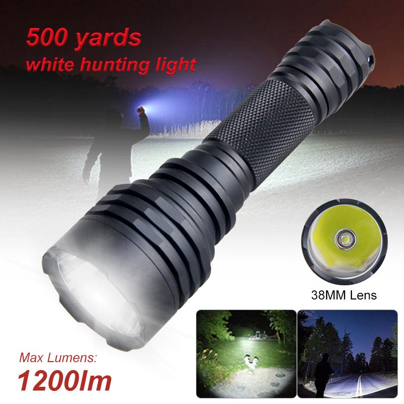 Powerful 500Yards C8s Professional Green Red Hunting Flashlight 1-Mode Torch USB Rechargeable Lantern+Switch+Mount+18650+Charger