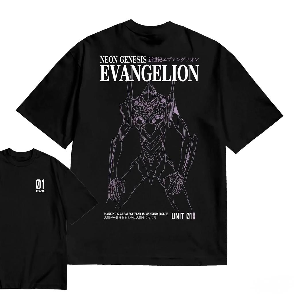 Tricou Grafic Evangelion 100% Bumbac Cămașă Oversized Unisex Haine Anime Y2k Bărbați Mânecă Scurtă Gât Rotund Modă Vânzare Populară