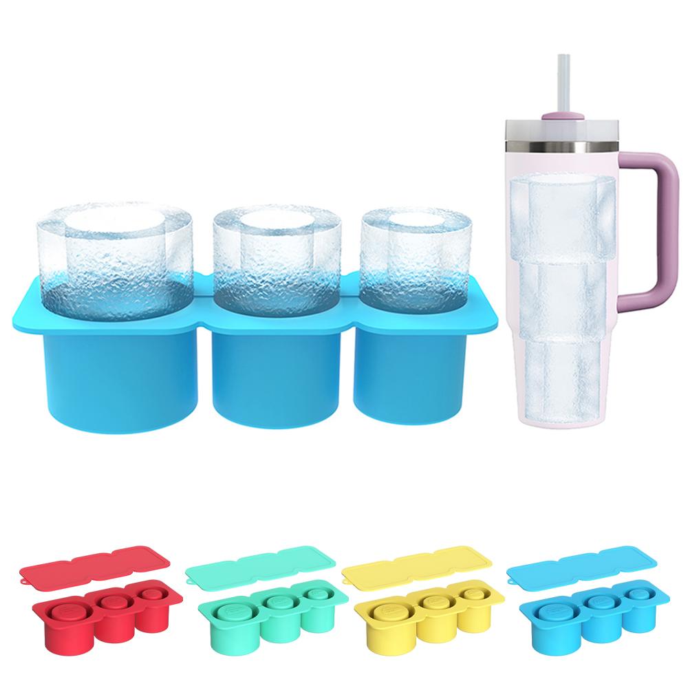 3 Größen Hohlzylinder Eiswürfelform Wiederverwendbare Eiswürfelform für Sommergetränke