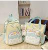 Schoolbag high-end college style junior high school student schoolbag female cream pain bag backpack fresh and cute large capacity backpack