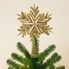Gold Glitter Christmas Topper Decor Iron Xmas Tree Ornament  Holiday Party
