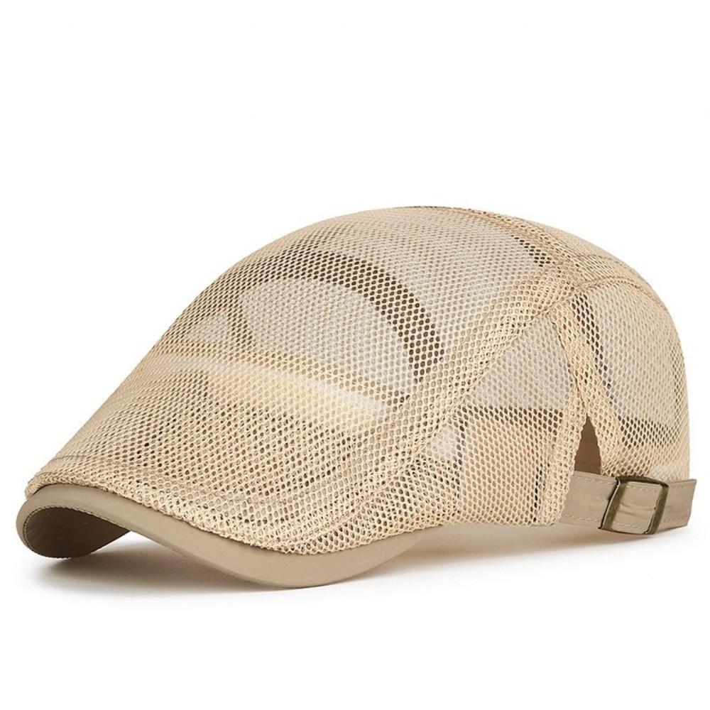 Casual Outdoor Beret Men's Hat Breathable Mesh Forward Cap Spring Summer Adjustable Thin Sun Hats Flat Gorras