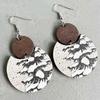 RSAMD Geometric Wood Half Round Buffalo Christmas Tree Reindeer Women Earrings Jewelry-E8773-#2