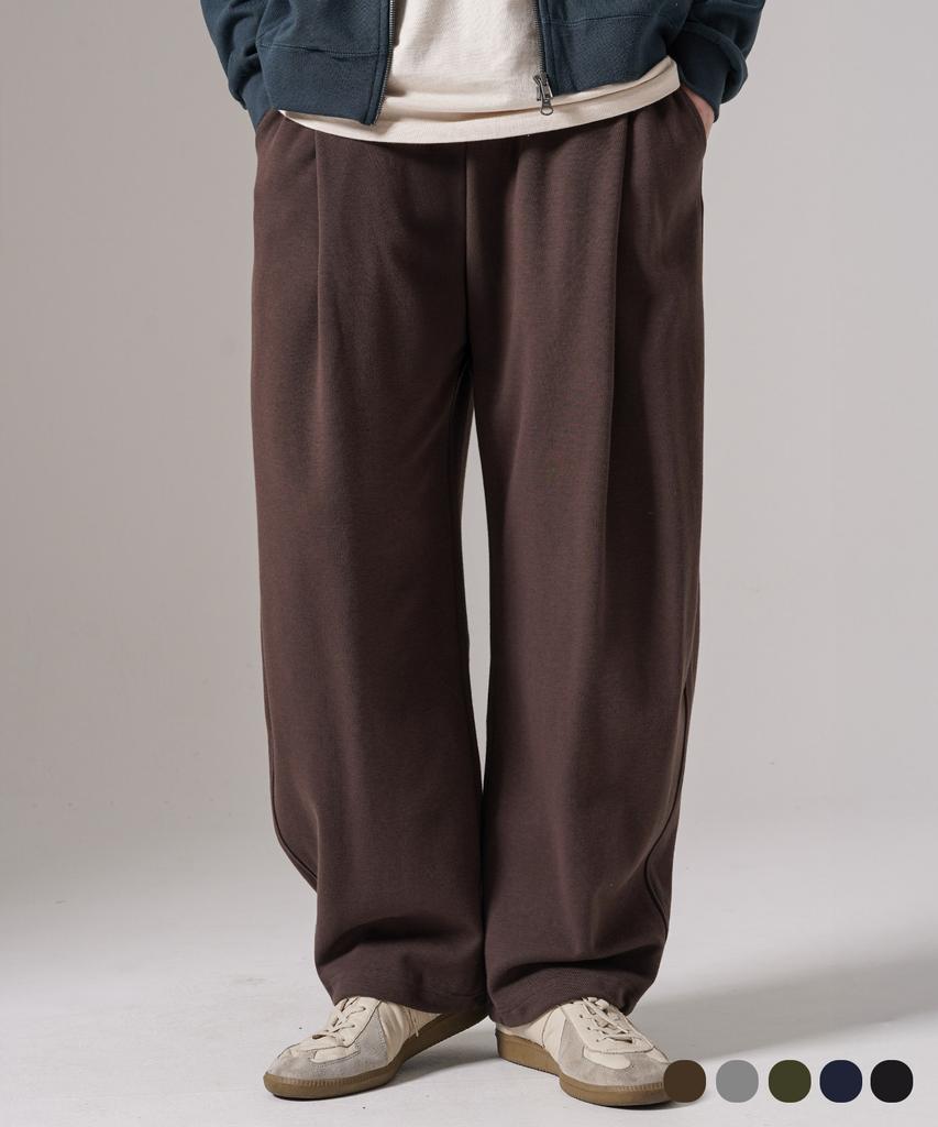 FP142 Seasonless Curve Wide Sweatpants Brown Sjlp1554