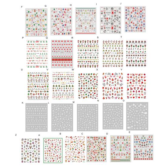 Nail Art Charm Christmas Patterns DIY Holographic Beautiful Cartoon Easy-Peel White Snow Sticker for Female