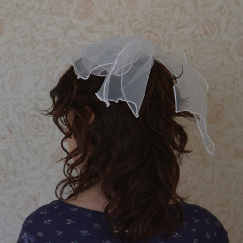 leterie LACE BIG RIBBON HAIRPIN_WHITE