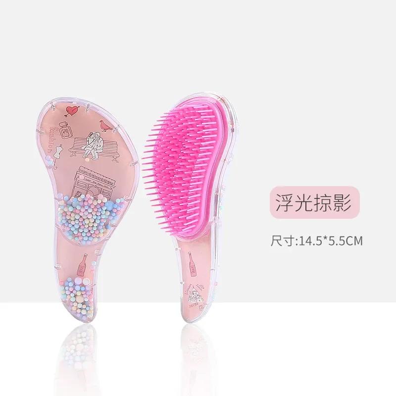 1 STK Mini Tangle Haarbürste Ei Runde Form Weiche Haarbürste Entwirrende Haarbürste Haarstyling Friseurkamm Für Reisen