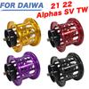VISPREA Replacement Spool for Daiwa ALPHAS SV TW Baitcasting Shallow Spool with Ceramic Bait Finesse Spool 21/22 Reels, Bearings, (Yu390) (Purple)