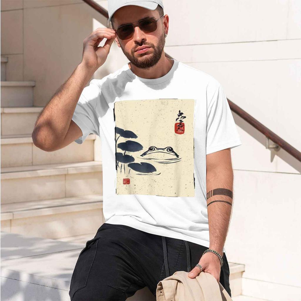 Japanese Ink Funny Vintage Graph Ukiyoe Tshirt Summer Shortsved Breathable Sweatwking Versatile Fashion Tshirt For Bato
