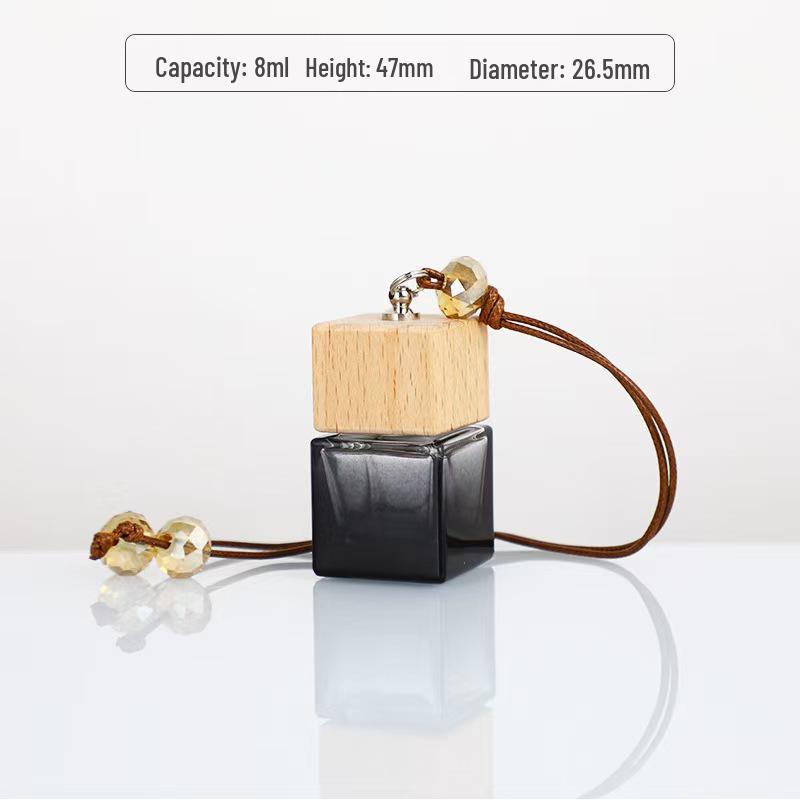 Square Car Aromatherapy Pendant - Mini Glass Essential Oil Diffuser & Decorative Fragrance Bottle