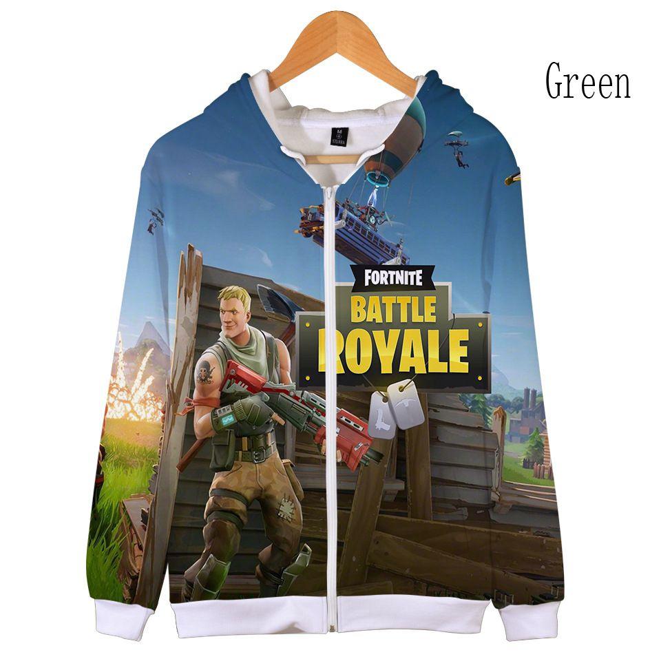Fortnite Hoodie 3d Print Zipper Sweatshirts Battle Royal Cosplay Costume