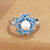 Enamel Pearl Flower Ring Women 'S Retro Literature And Art Temperature Ethnic Style Personality Explanation Forest Ring Ring 