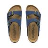 Fashion 2025 New Summer Men's Cork Slippers Suede Leather Mule Clogs Slippers Man Soft Cork Two Buckle Beach Slides Footwear for Men 45