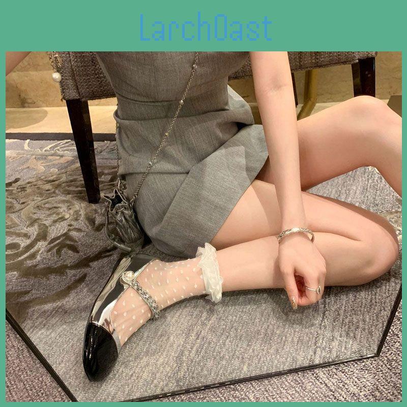 Starlight Summer Thin Lace Mesh Dot Ankle Socks With Breathable Fabric For Teen Girls