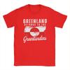 Mens Greenland Flag  T Shirt  Pure Cotton Clothes Funny Short Sleeve Crewneck Tees Original TShirt