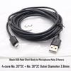 KeBaolong 4-Core Micro USB Data & Power Extension Cable for Xiaomi Camera Surveillance