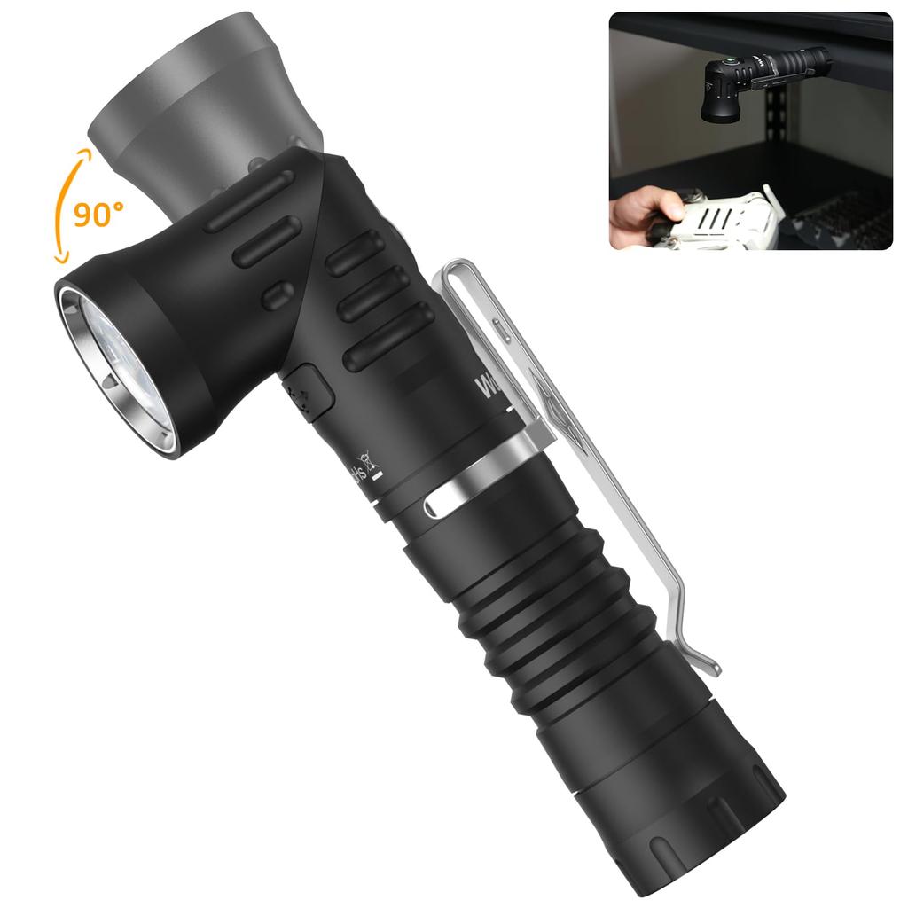 Wurkkos LED 1800 Lumens Rechargeable Flashlight Light Work Adjustable IPX8 Waterproof for Camping and Emergency Repairs Flashlight, HD11,