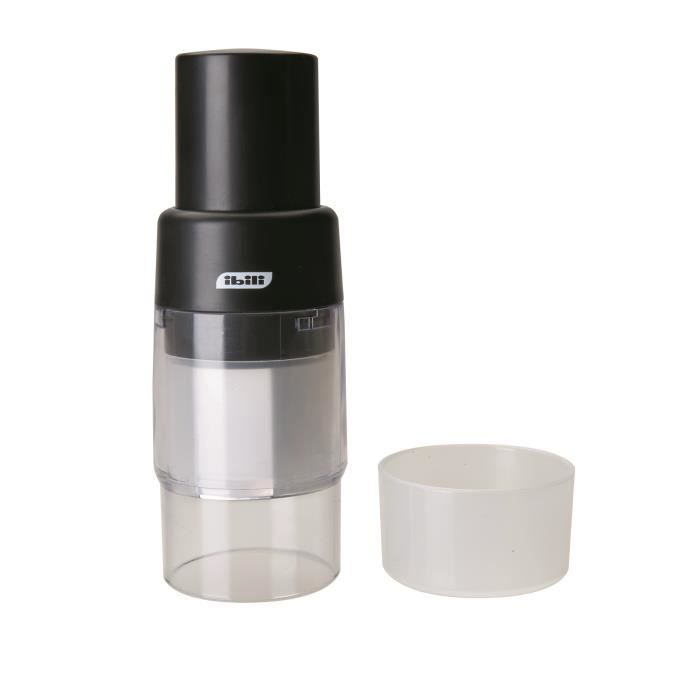 Ibili 772300 Hachoir avec récipient, Noir/Transparent, 7 x 7 x 18 cm