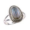 Natural Labradorite Gemstone 925 Solid Sterling Silver Jewelry Ring S.9.5 L1G69
