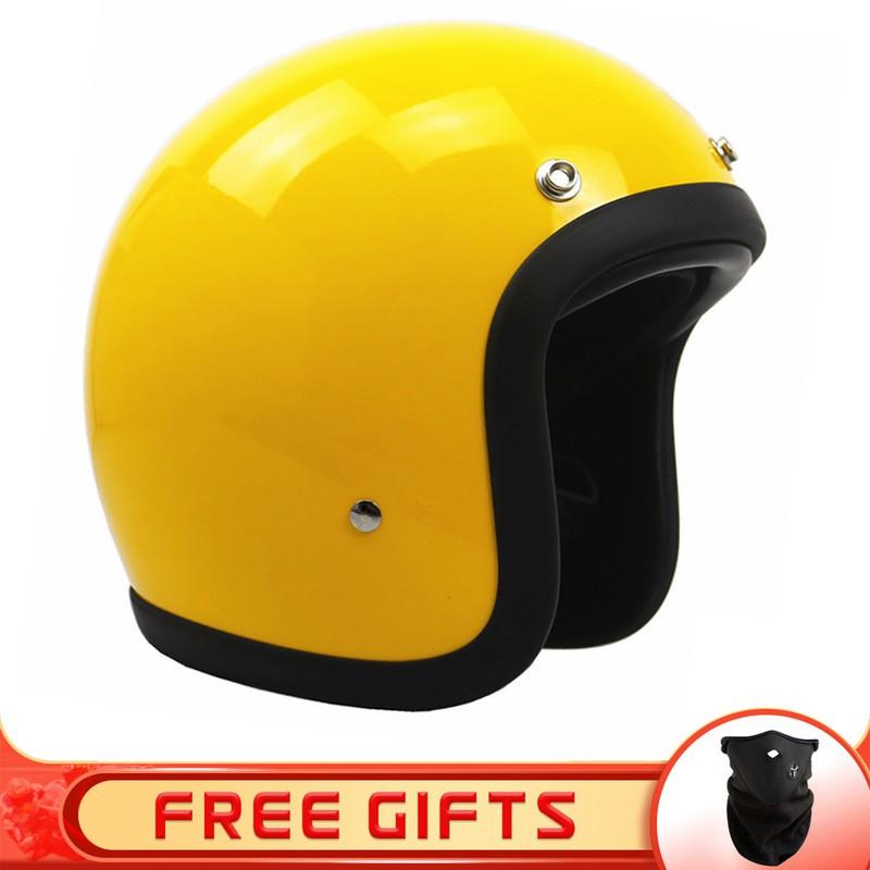 Lightweight Retro Cruiser Motorcycle Helmet Men Women Full Face DOT Approved Safety