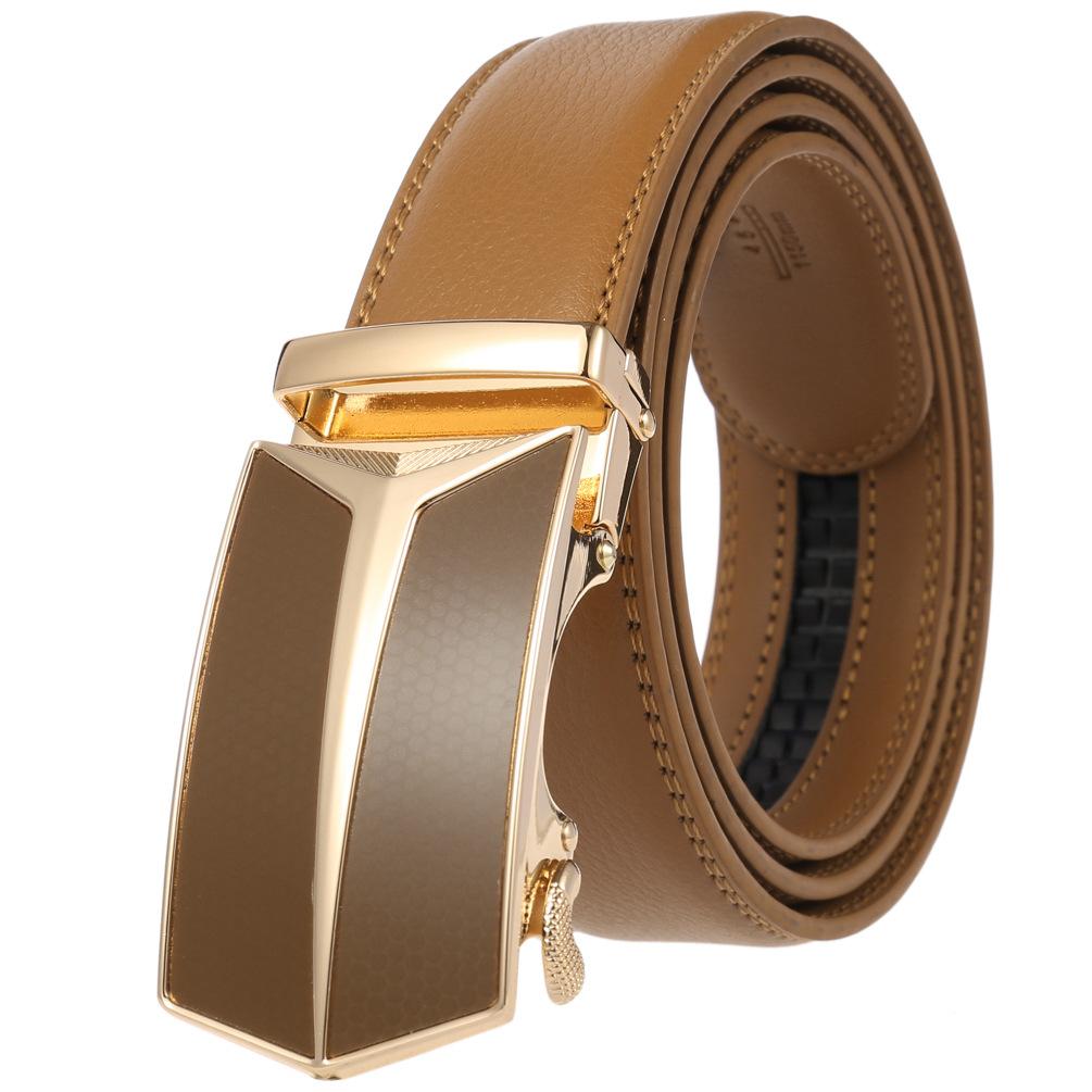 Men'S Belt, Automatic Buckle Cowhide Belt Casual Business Ly36-1314-1