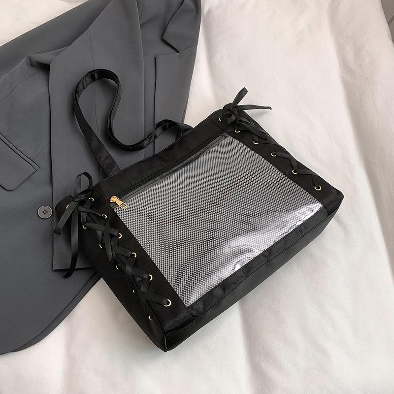 

Versatile transparent and beautiful bow cute tote bag women s large-capacity fashion personalized casual niche shoulder bag