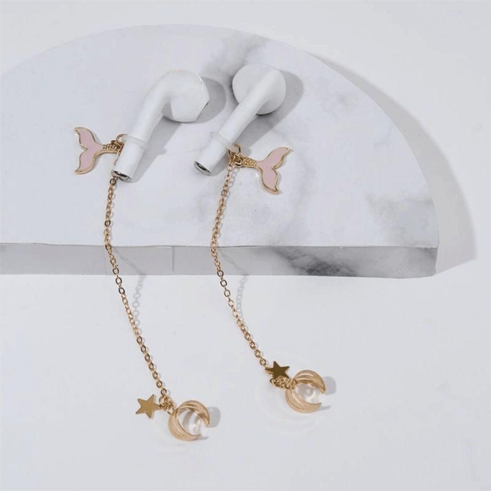 2pcs/pair Ear Decor Anti-lost Ear Clip Star Headphone Chains Anti-Lost Earphone Clip  Best Gifts