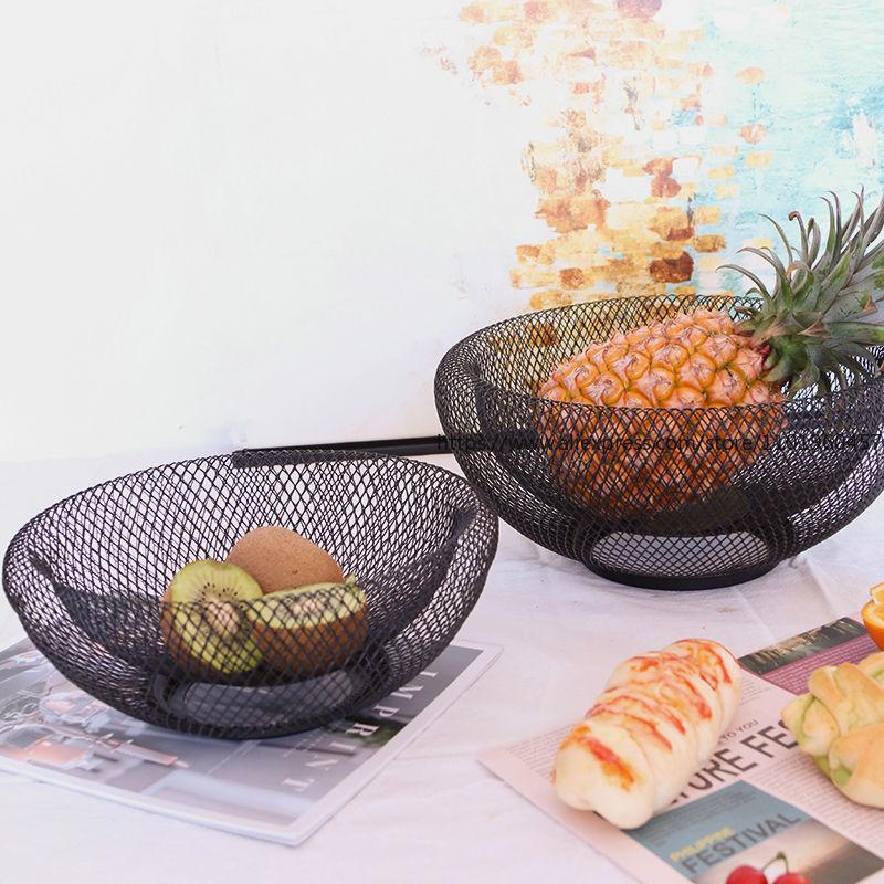 Simple Geometric Ironwork Fruit Plate Creative European-Style Decorative Item Home Living Room Coffee Table Storage Snack Basket