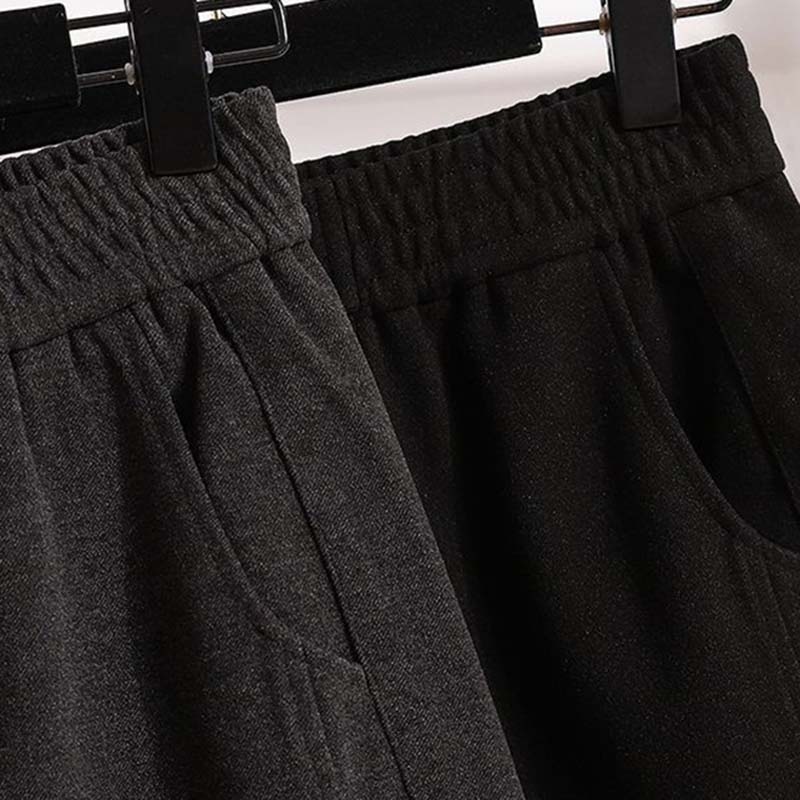 Kalhoty pro ženy Elastický vysoký pas Dlouhé kalhoty Plus Zesílené Strečové Jednobarevné Všestranné Ležérní kalhoty