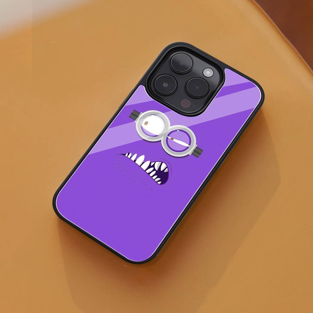 

Anime Minions Phone Case Black Hard Plastic Phone Case For Iphone 17 Air 16 15 14 13 12 11 Pro Max PC TPU Ins Case iPhone 16 pro