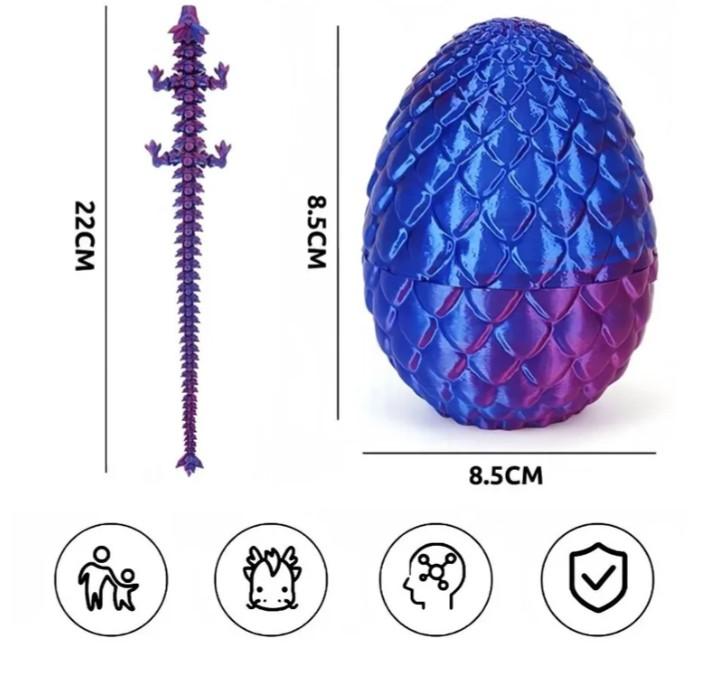 3D Printed Dragon Egg Set One Size синий