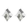 Vintage Titanium Steel Geometric Earrings: European & American Retro Style, Smooth Irregular Pleated Design