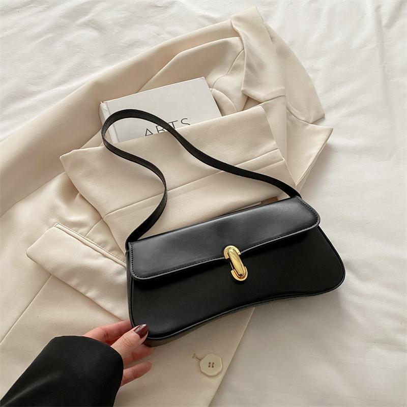 Portable underarm women's small square bag personalized trendy new lock fashionable retro underarm shoulder