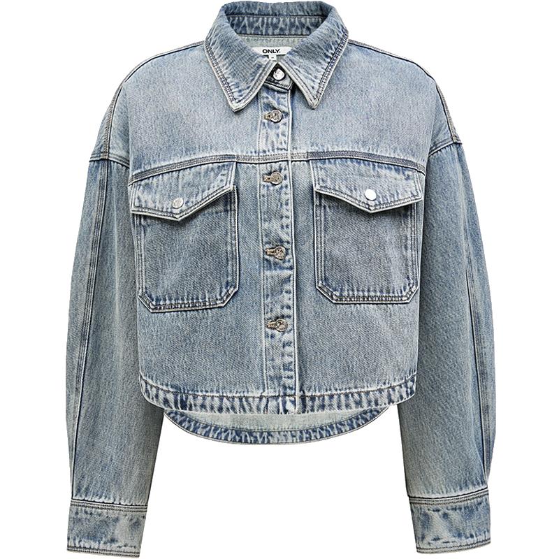 ONLY Women s Loose-Fit Tencel Blend Long-Sleeve Denim Shirt S