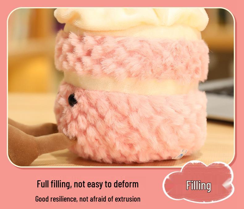 Illuminated Musical Birthday Cake Doll Plush Toy Gift for Girls
