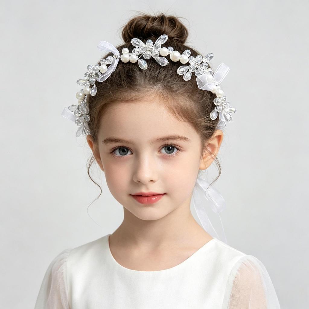 Korean-Style Princess Crown Wreath Headband for Girls