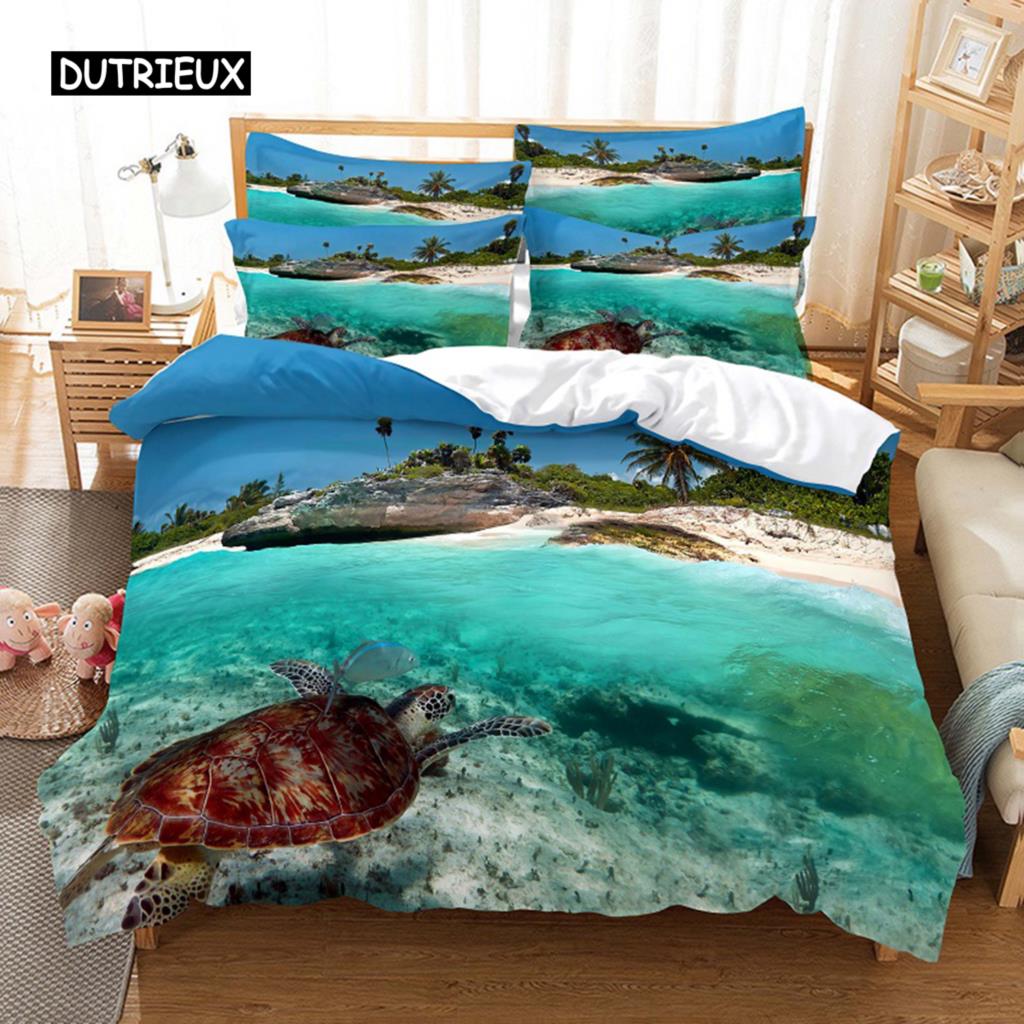 

Комплект постельного белья Sunshin Coconut Tree, комплект пододеяльников, постельное белье с 3D-печатью, комплект постельного белья размера Queen, модный дизайн EU single(135x200cm)