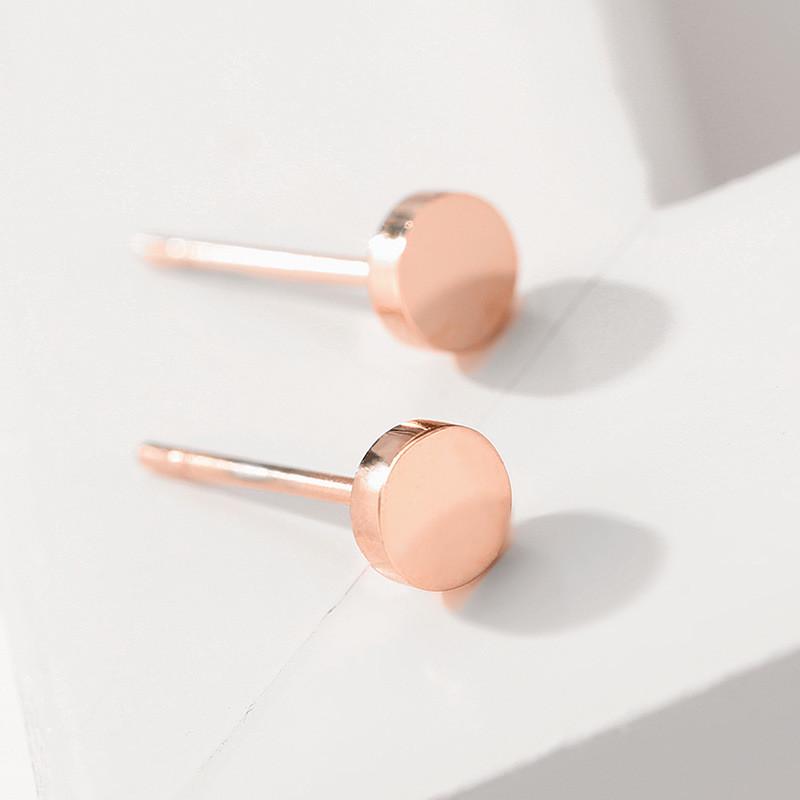 Korean Version Of Simple 316l Stainless Steel Fashion Round Personality Mini Earrings 