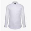 Regular Fit Albini 100 S Satin Stretch Solid White Long Sleeve Shirt rlfSm1401 Wh