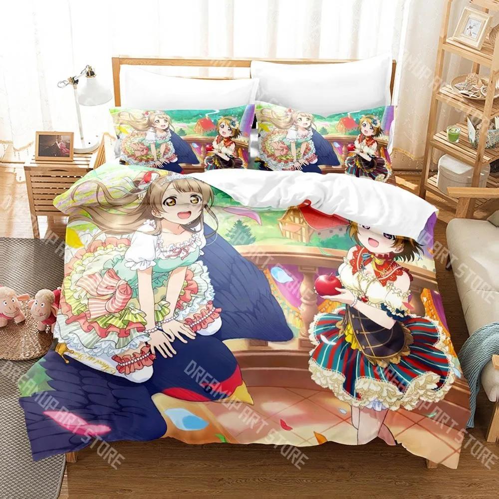 3D Print Anime Love Live! Bedding Set Cartoon Anime three-piece set Adult Kid Bedroom Duvetcover Sets