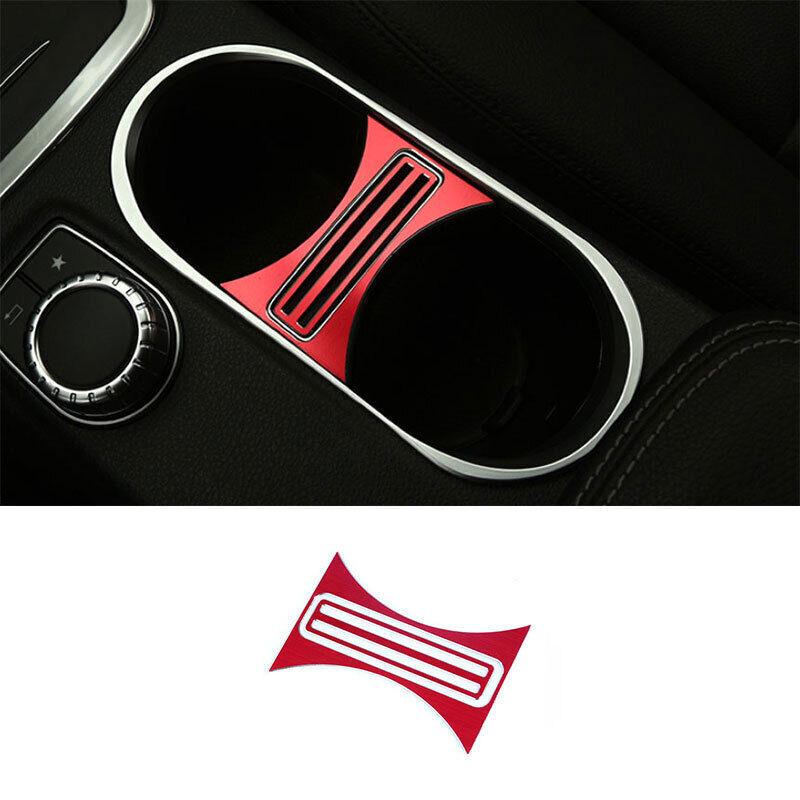 Gear Water Cup Holder Panel Cover Trim For Benz GLA CLA 2013- Red Aluminum