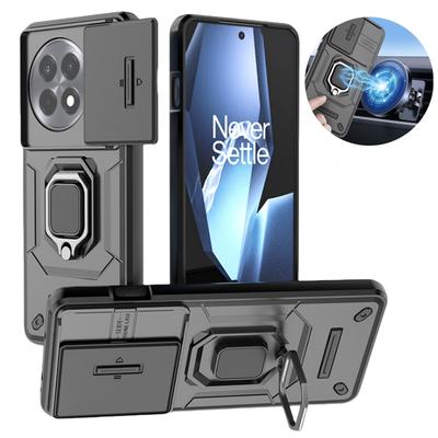 Slide Camera Protect Funda für OnePlus 13 13R 12 12R 11 Ace 3 5 Pro 3V Nord 4 CE3 CE4 Lite Case Armor Magnetic Ring Stand Cover