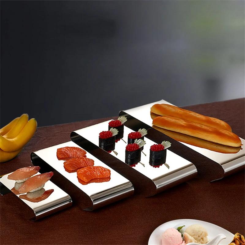 Fruit Plate In Cafeteria Wedding Gift Snack Rack Hotel Cake Rack Tea Break Buffet Rack Stainless Steel 4-6 Pcs Set Dessert Stand