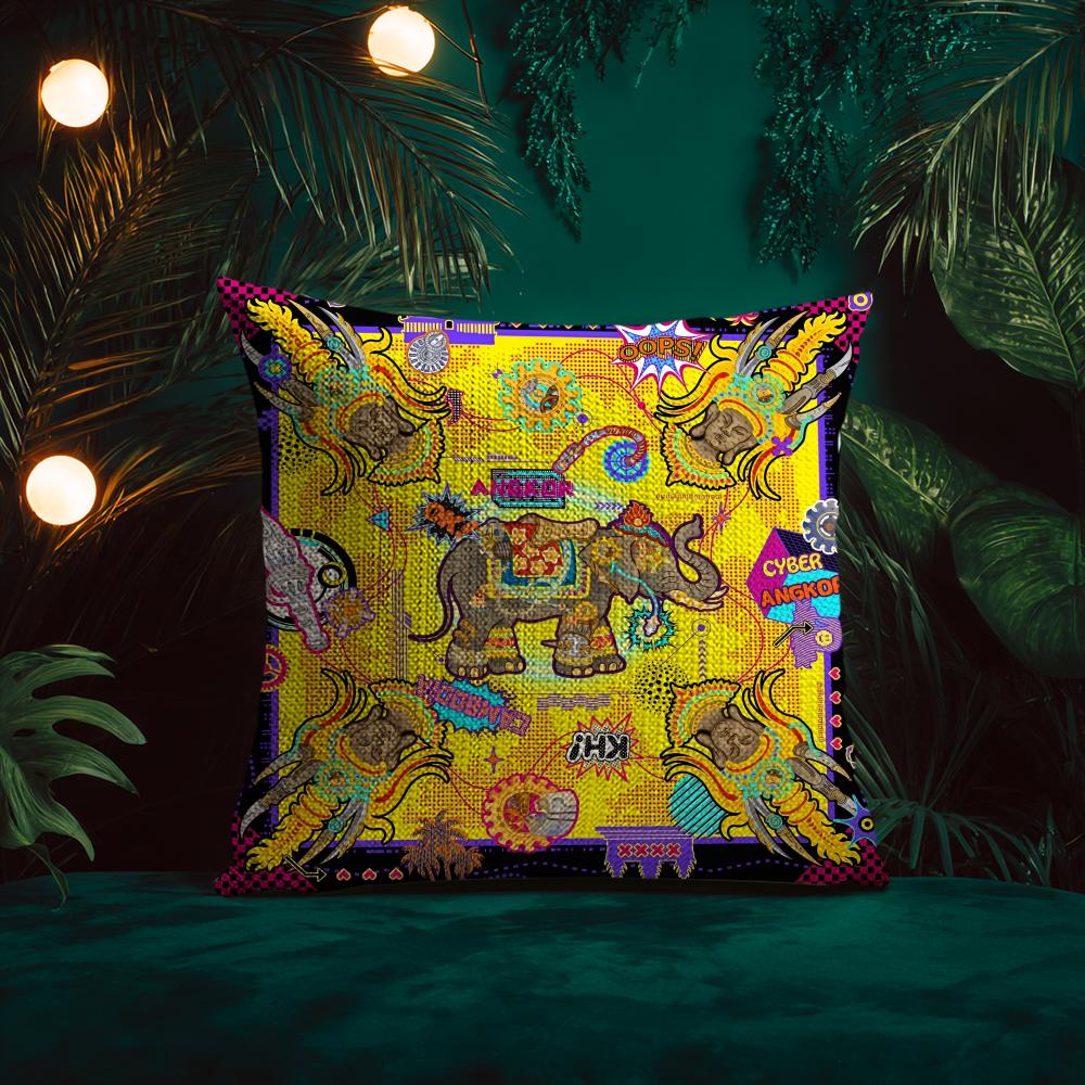 Oriental Classical Buddha Statue Print Cushion Cover Silky Elegant Comfort Sofa Bed Invisible Zipper Beach Pillowcase
