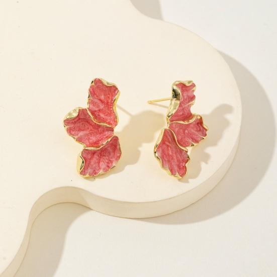 1 Pair Stud Earrings Maple Leaf Flower Women Earrings Smooth Surface Lightweight Ear Studs Jewelry Accessories