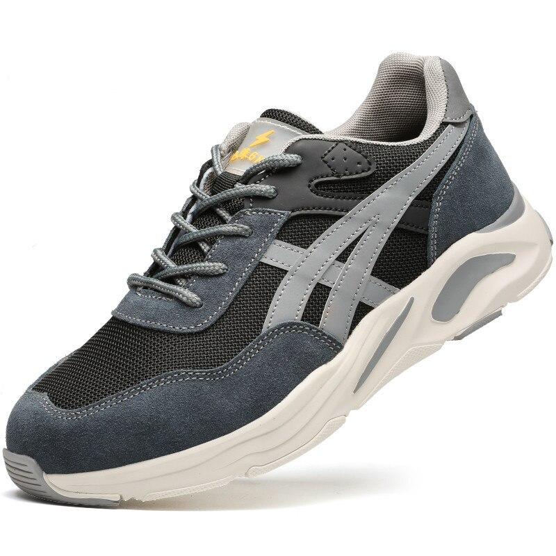 

Летние дышащие рабочие ботинки для мужчин со светоотражающими полосками, легкие защитные ботинки, неразрушимые мужские кроссовки 41