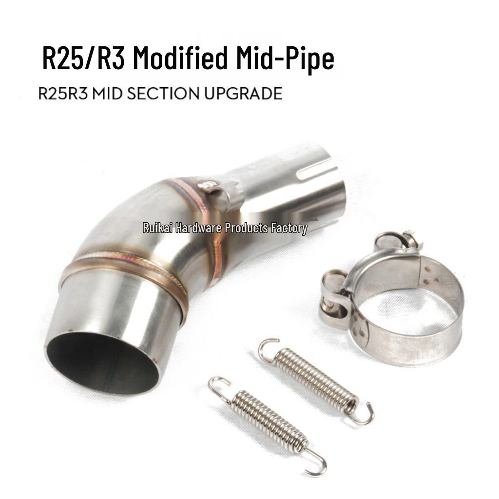 Compatible Exhaust Pipes for Stainless Steel & Titanium Alloy Front/Mid Sections - YZF-R3/R25/MT03