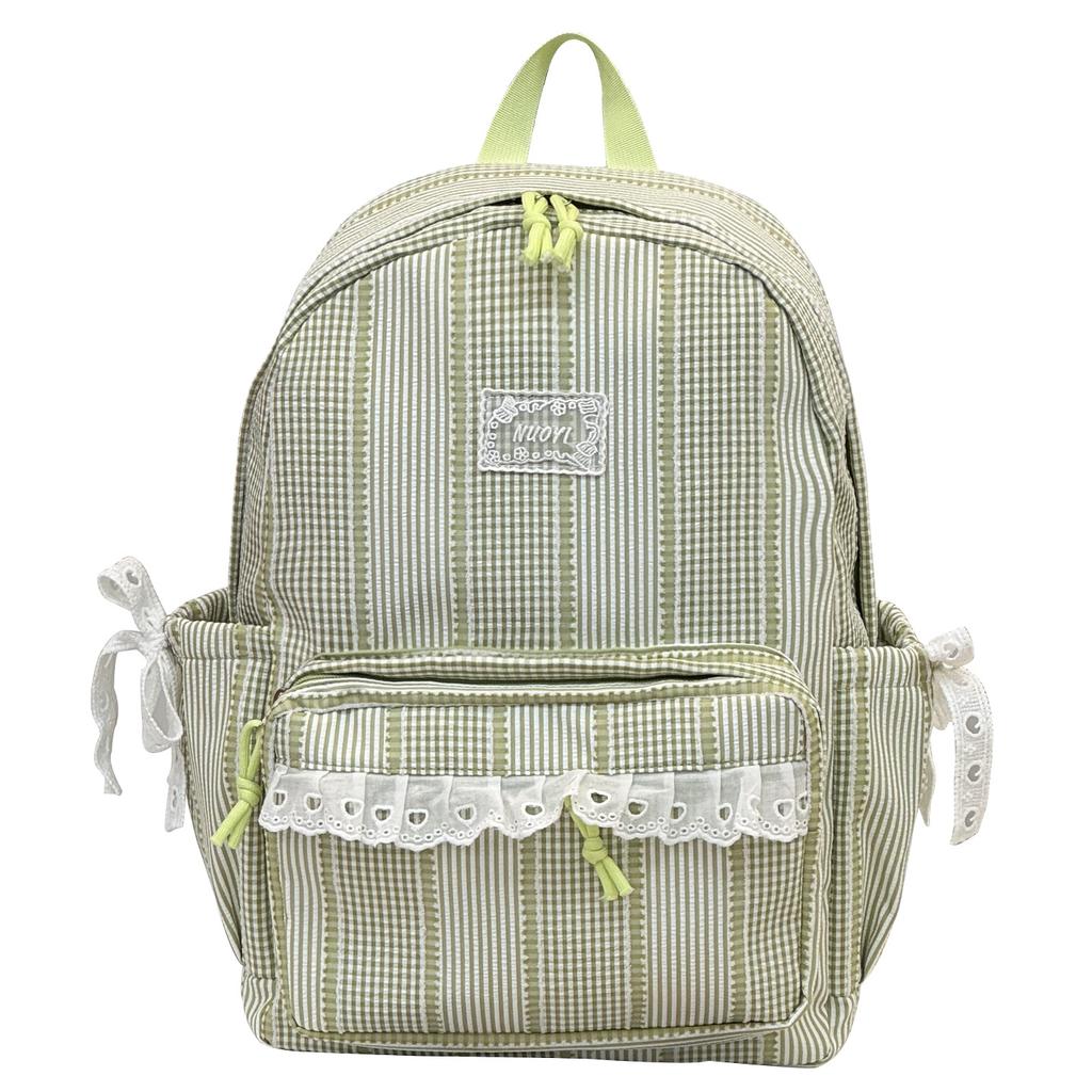 Schoolbag Japanese Plaid Backpack Female Student Schoolbag Junior High School High School Large Capacity Lightweight Girl Wind Backpack Cute Ins